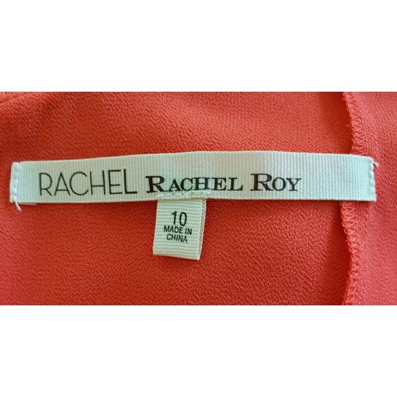 RACHEL ROY Popover textured sleeveless cutout dress in coral Size 10 NEW - Picture 4 of 7